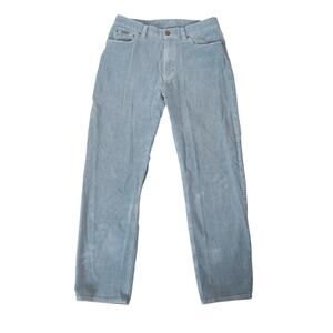Vintage 90s Ralph Lauren Dusty Blue Corduroy Straight Leg Jeans Pants 10